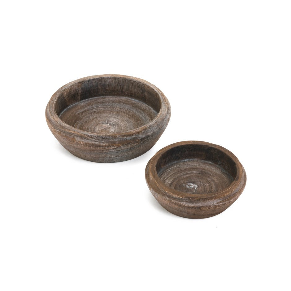 Accents De Ville Small Paulownia Wood Bowl, Dark Brown