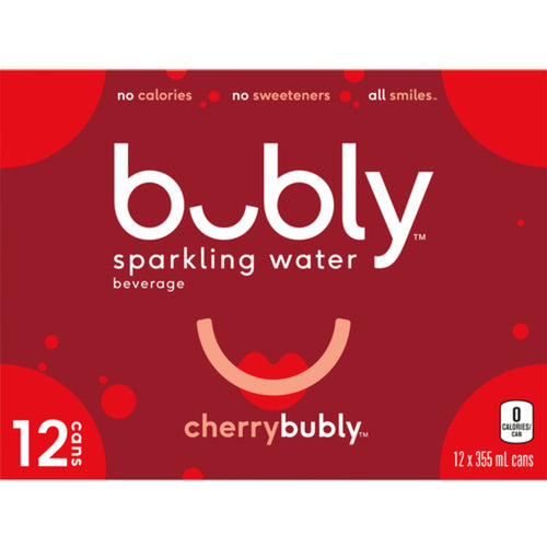 Bubly Cherry Sparkling Water 355ml x 12