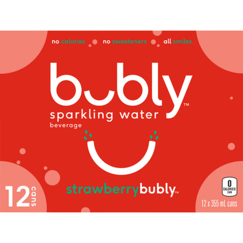 Bubly Strawberry Sparkling Water 355ml x 12
