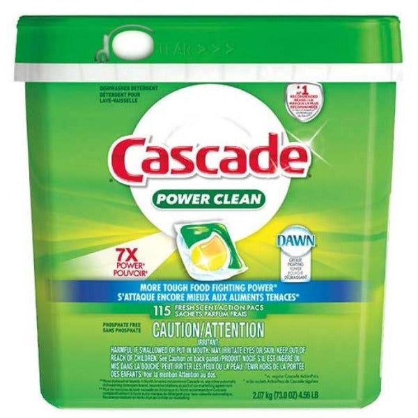 Cascade Power Clean Actionpacs Dishwasher Detergent 115ct