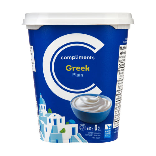 Compliments Plain 0% Greek Yogurt 650g