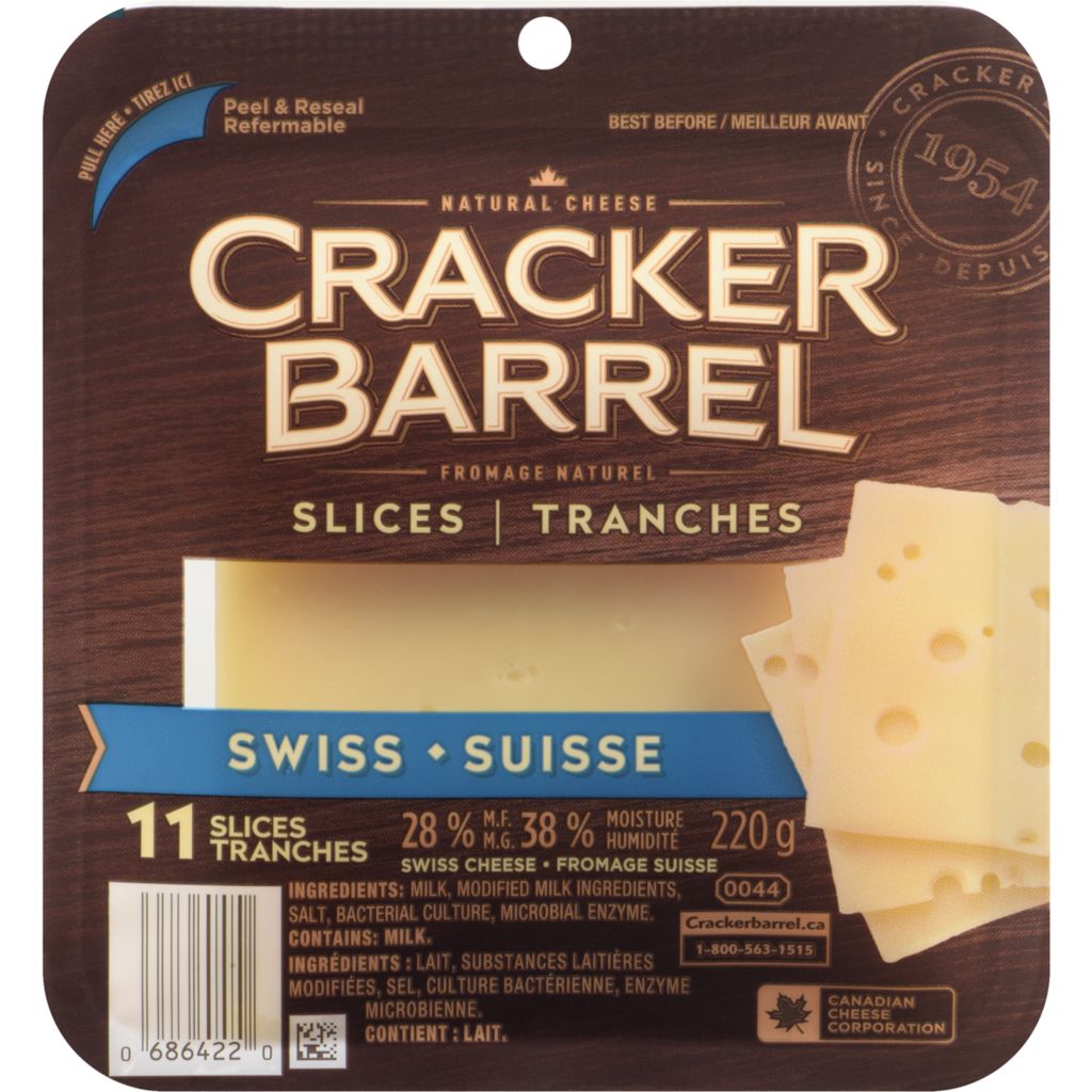 Cracker Barrel Swiss Cheese Slices 220 g