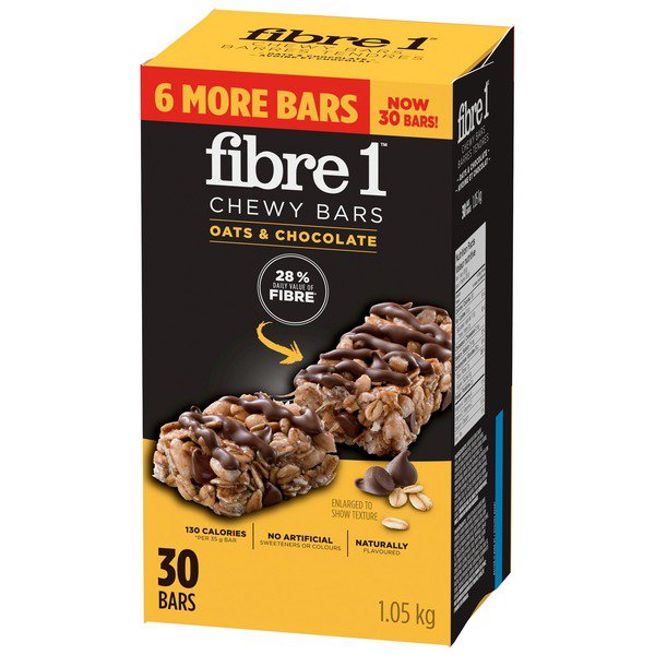 Fibre 1 Chewy Oats & Chocolate Granola Bar 30count