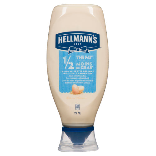 Hellmann's 1/2Fat Squeezable Mayonnaise 750ml