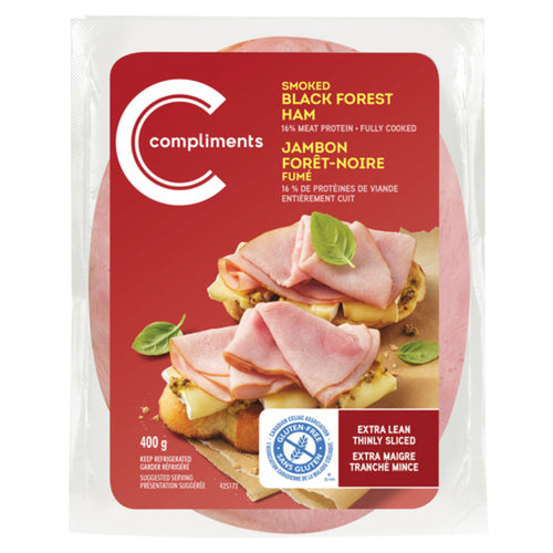 Compliments Extra Lean Thin Sliced Smoked Black Forest Ham 400g