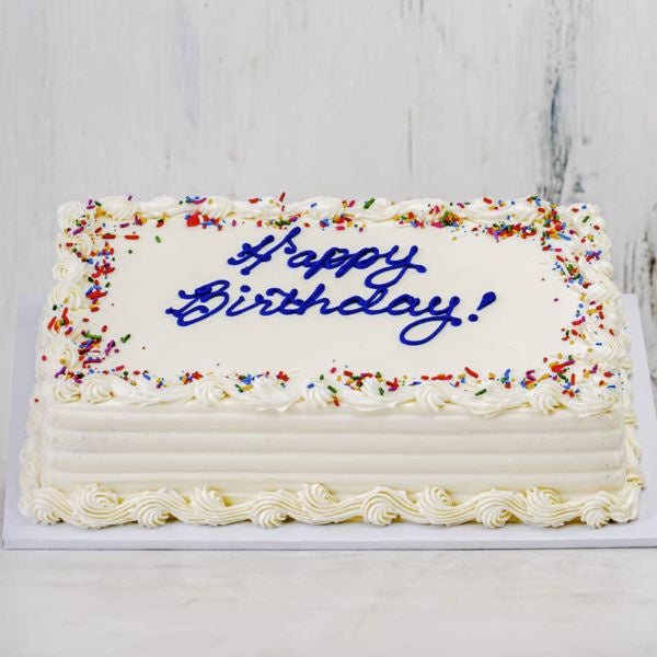 Happy Birthday White Sheet Cake