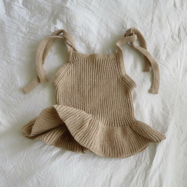 Adored Taupe Harper Knit Top 3-6m
