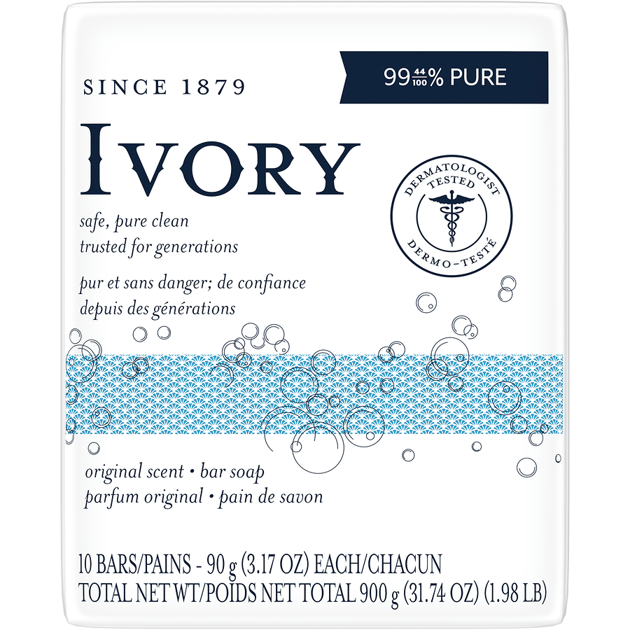 Ivory Bar Soap Original Scent 90g x 10ct