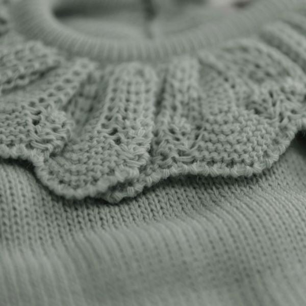 Minhon Greensemass Knitted Frills Sweater and Pants Set 6m