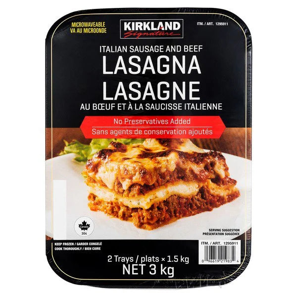 Kirkland Italian Sausage and Beef Lasagna 1.5kg x 2ct