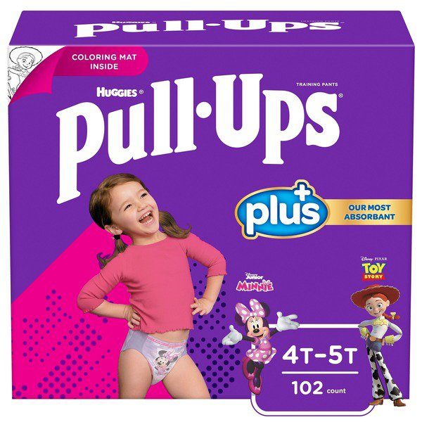 Huggies Pull Ups Plus Girls Sz 4T-5T 102ct