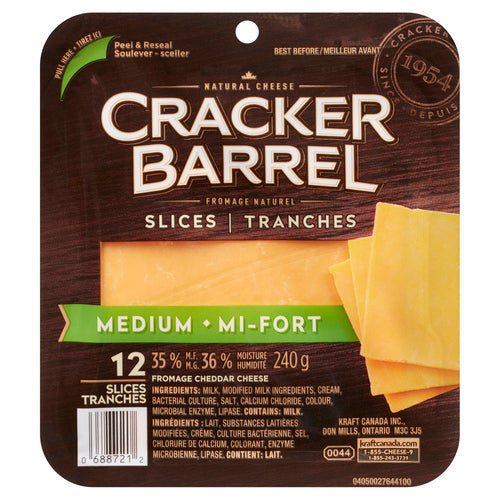 Cracker Barrel Cheddar Medium Slice 240g