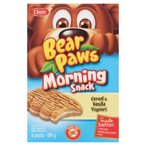 Dare Bear Paws Morning Snack Cereal & Vanilla Yoghurt 189g