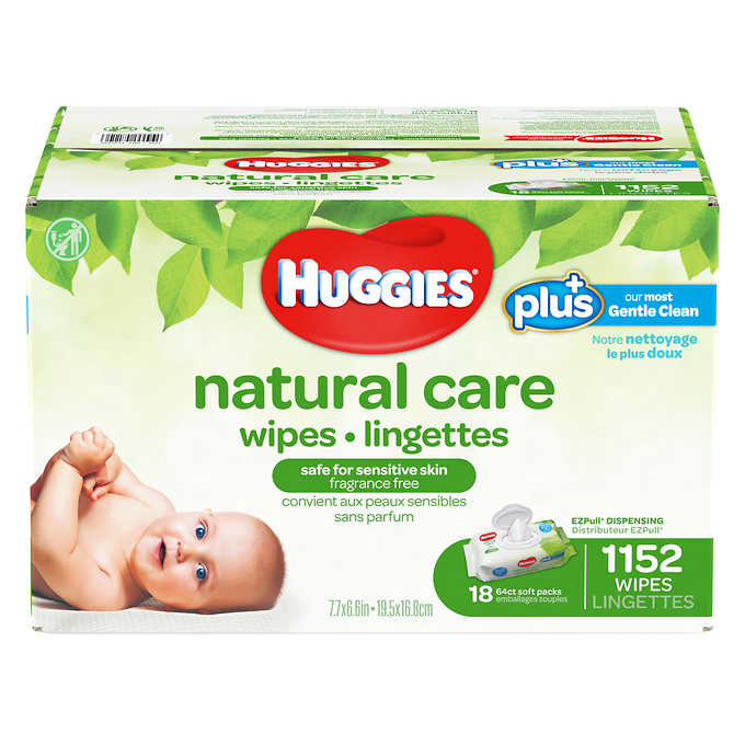 Huggies Natural Care Baby Wipes 64ct x 18