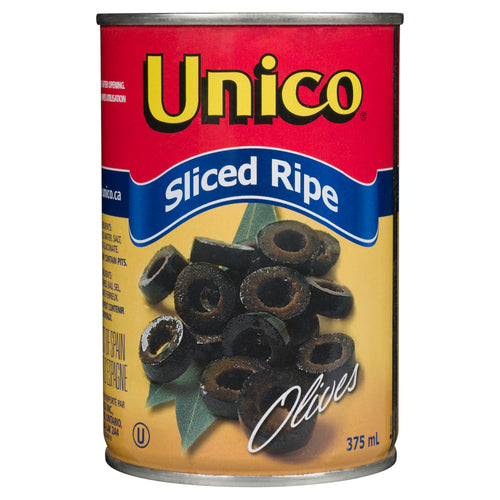 Unico Sliced Ripe Black Olives 375ml