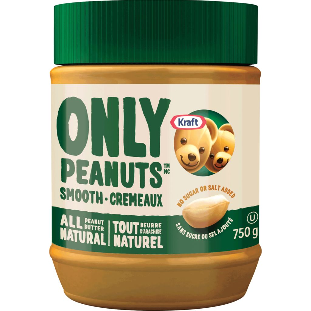Kraft Only Peanuts Smooth All Natural Peanut Butter 750g