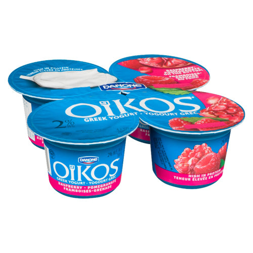 Oikos Raspberry-Pomegranate Greek Yogurt 2% mf 100g x 4