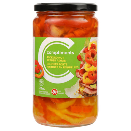 Compliments Pickled Hot Pepper Rings 750ml