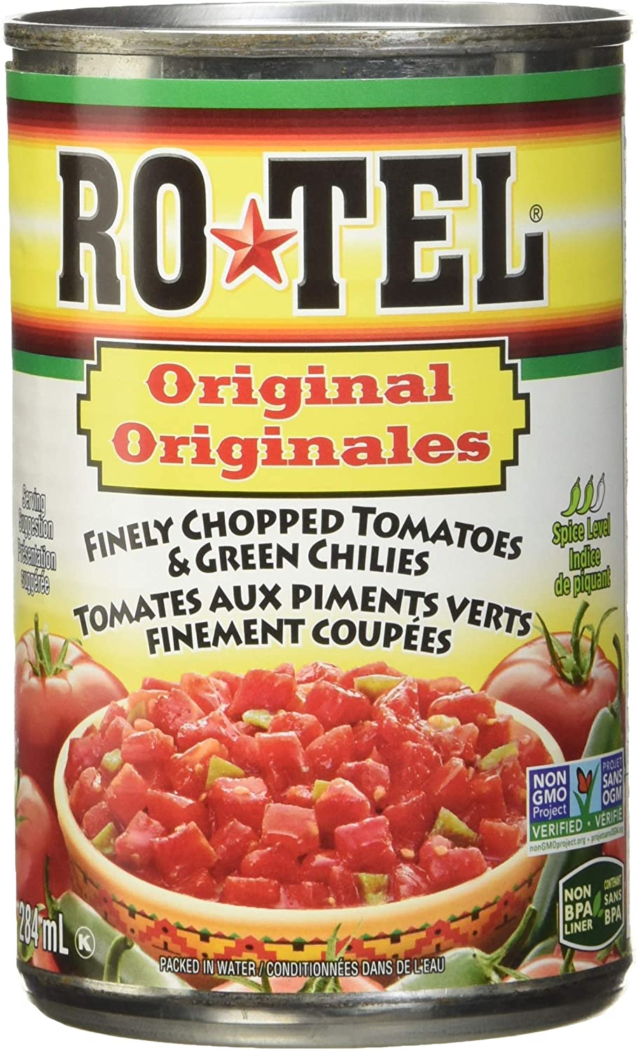 Ro-Tel Original Finely Chopped Tomatoes & Green Chilies 284ml