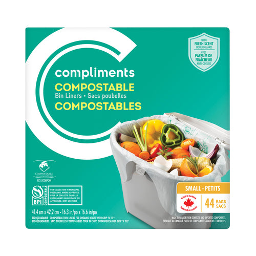 Compliments Small Scented Compostable Bin Liners 44ea