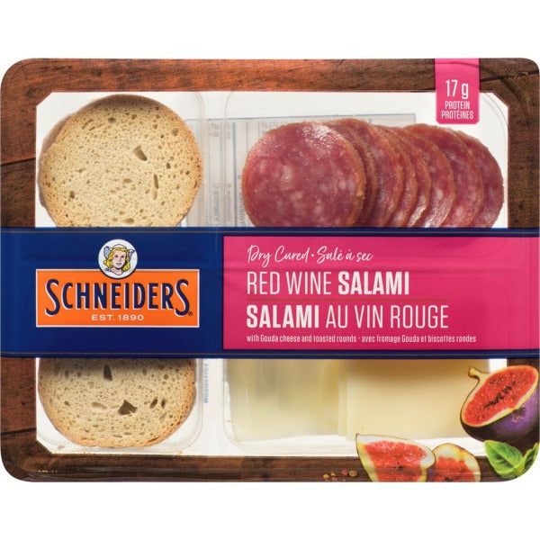 Schneiders Red Wine Salami with Gouda and Toasted Rounds 75g