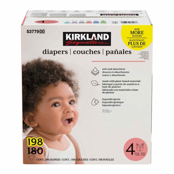Kirkland Diapers Size 4 198ct