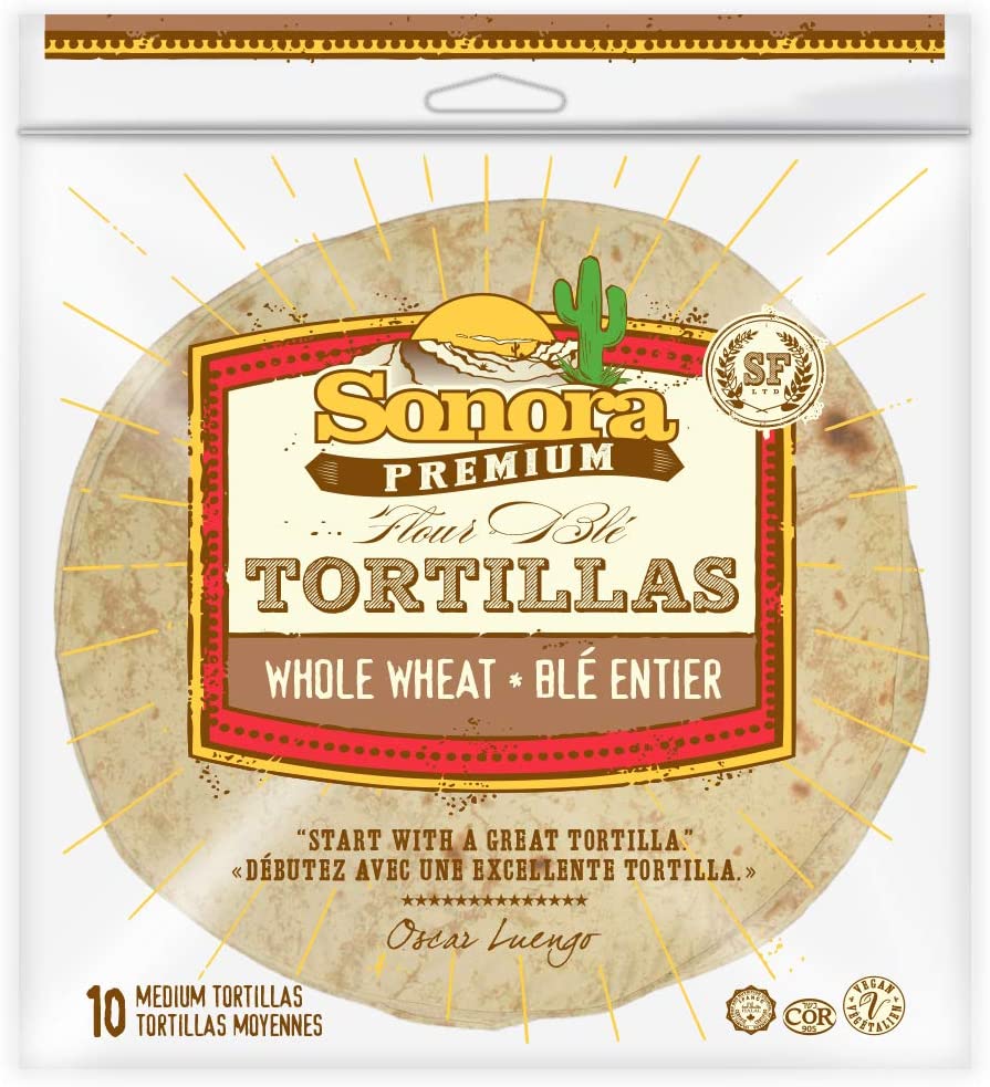 Sonora Premium Whole Wheat Medium Frozen Tortillas 10ct