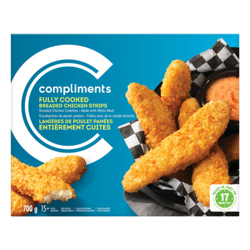 Compliments Breaded Fully Cooked Chicken Strips 700g