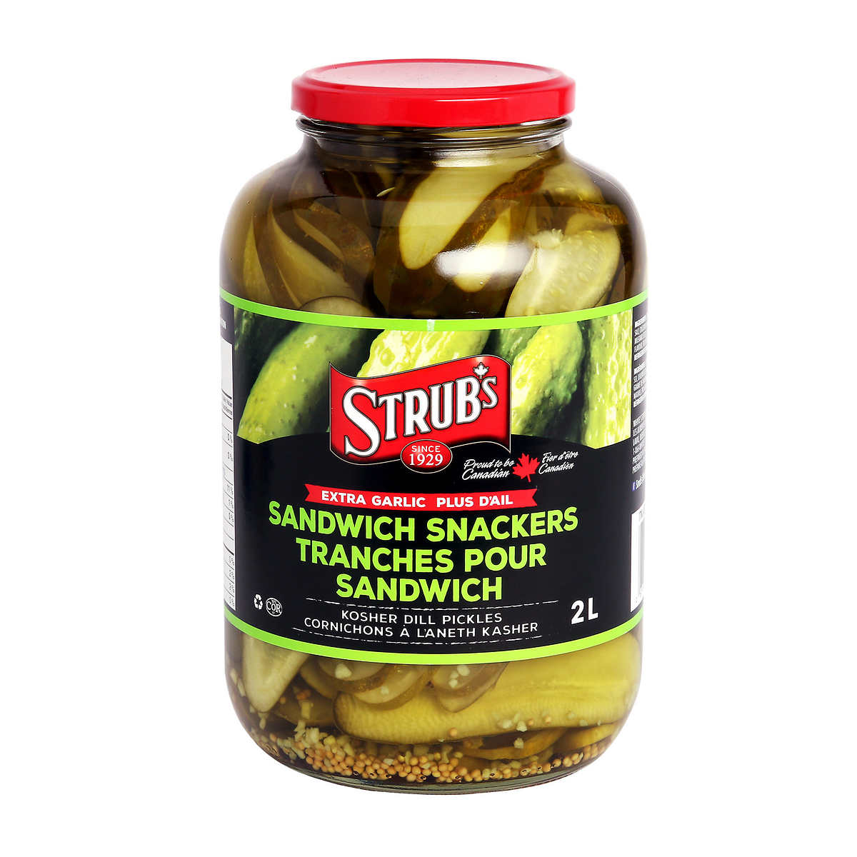 Strub's Sandwich Snackers Extra Garlic Kosher Dill Pickle 2l