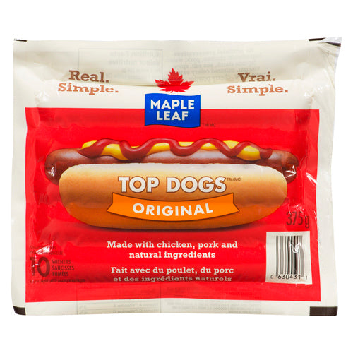 Maple Leaf Top Dogs Original Wieners 375g NEW SKU