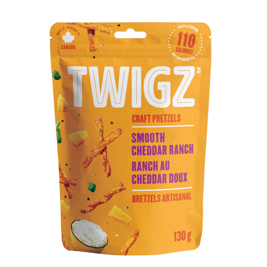Twigz Zesty Smooth Cheddar Ranch Craft Pretzels 130g