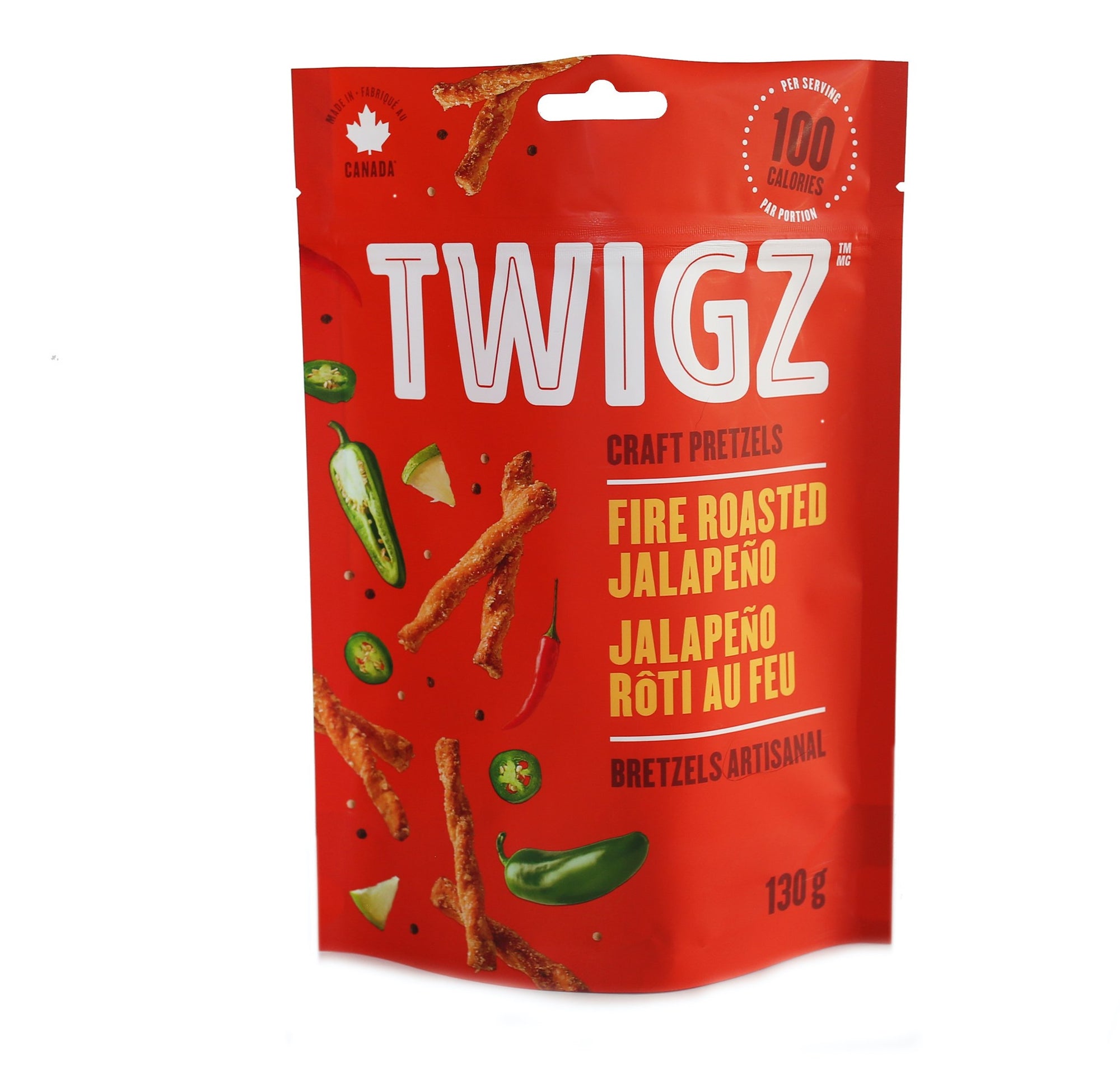 Twigz Fire Roasted Jalapeno Craft Pretzels 130g