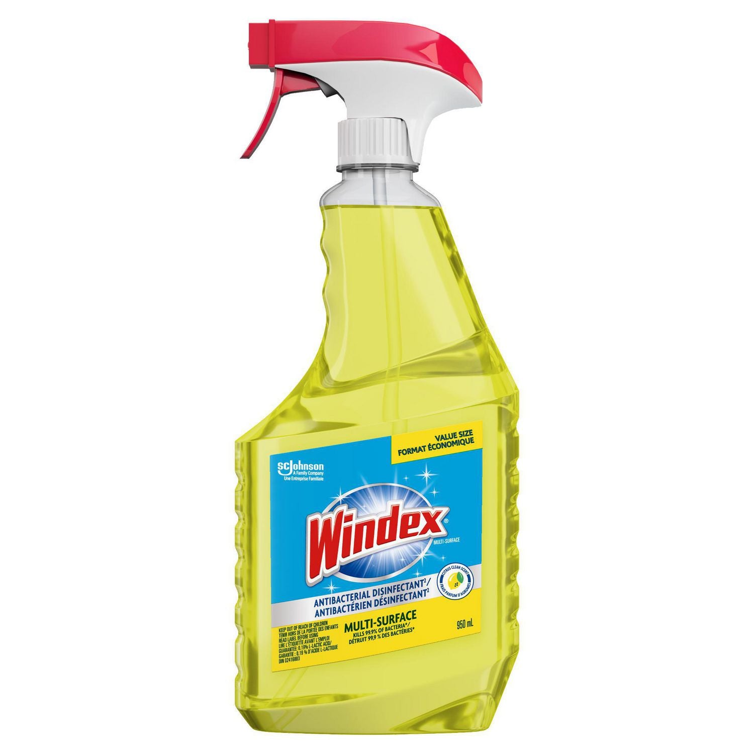 Windex Multisurface Spray Cleaner Antibacterial Disinfectant 950ml
