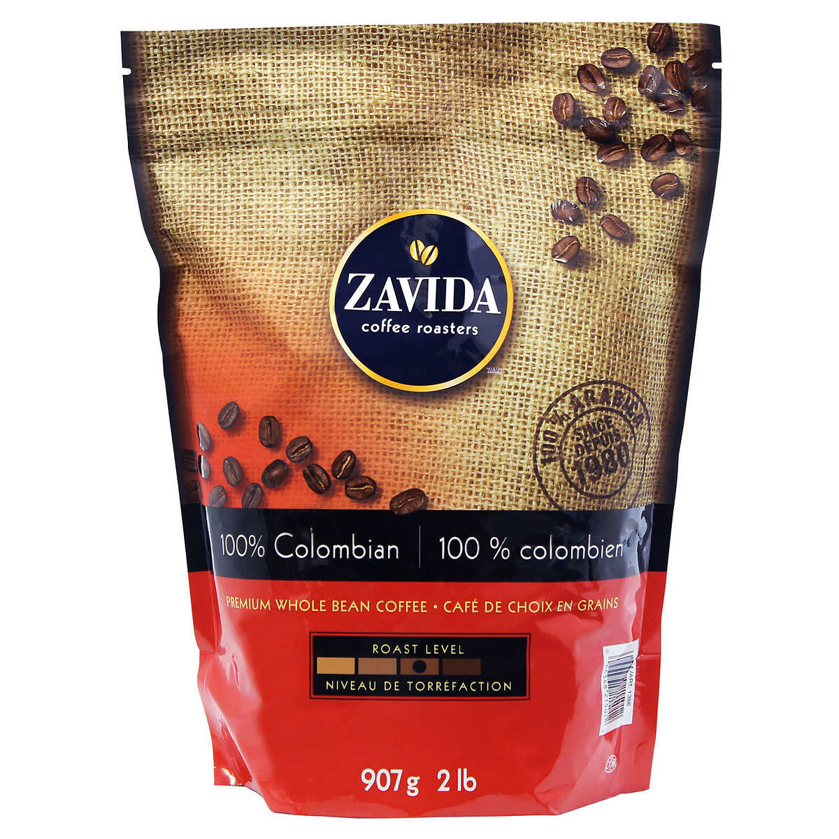 Zavida 100% Columbian Whole Bean Coffee 907g