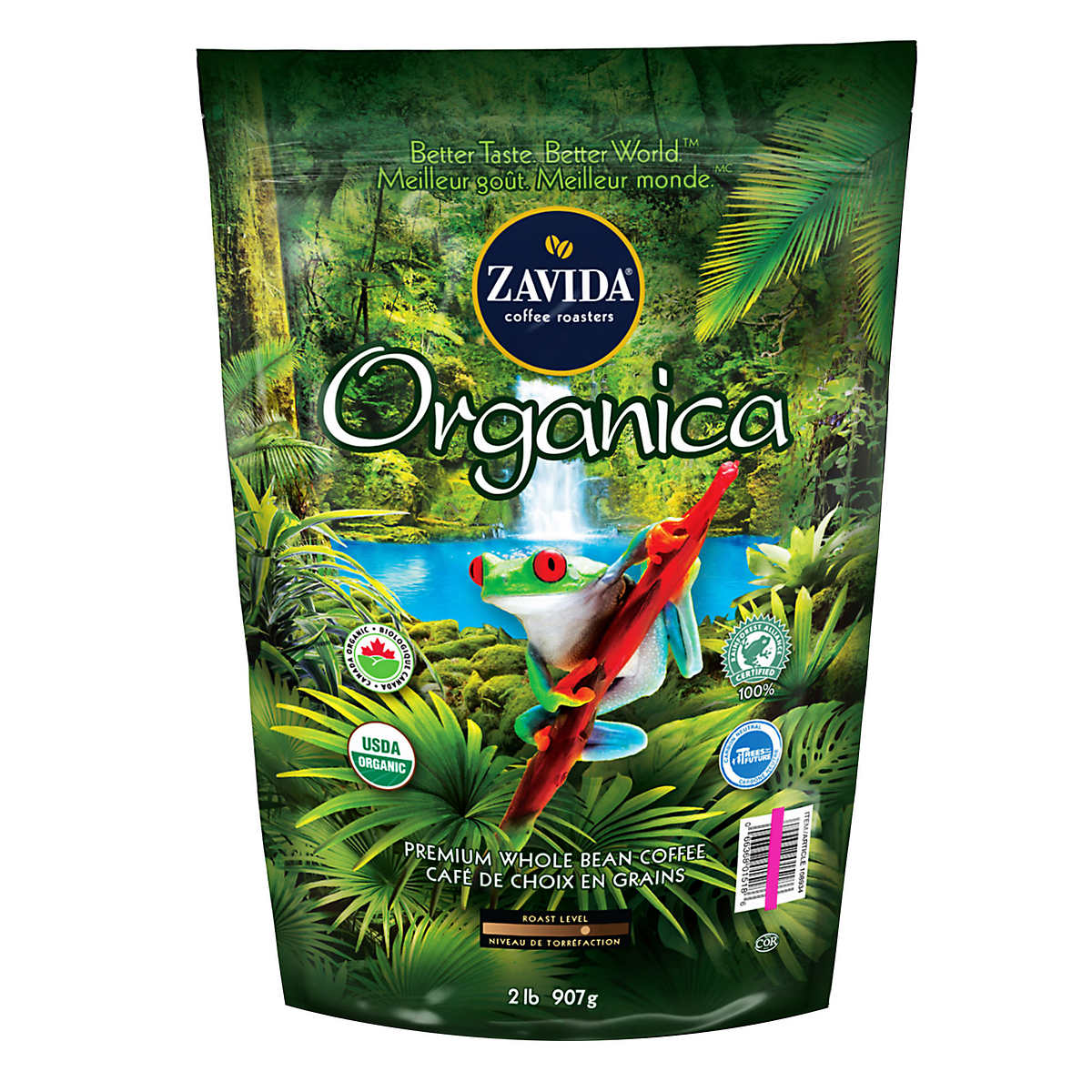 Zavida Organica Whole Bean Coffee 907g